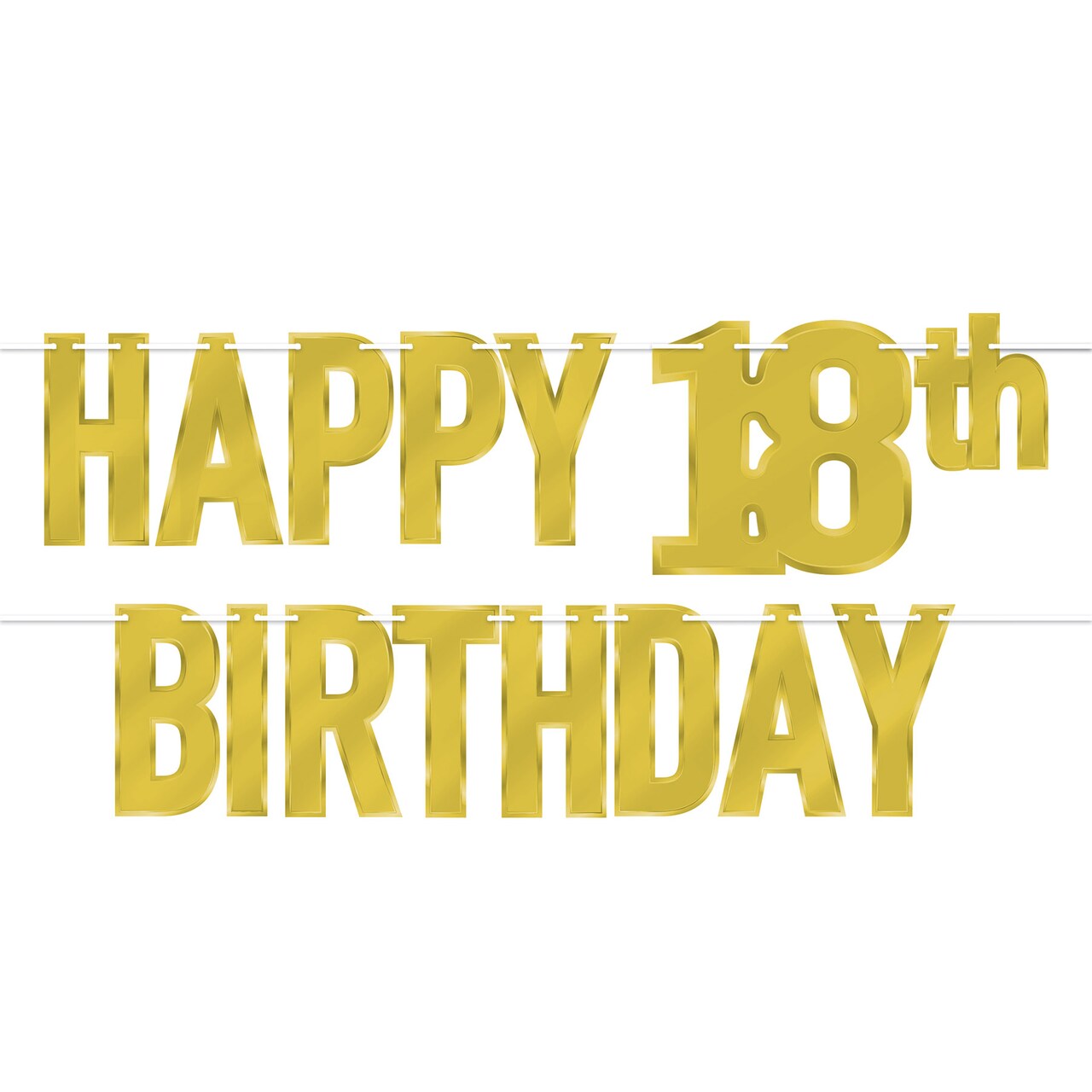 Beistle 7½in. x 5Feet Foil Happy 18th Birthday Streamer - 12 Pack